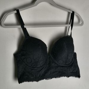 Aerie Black Floral Lace Bra